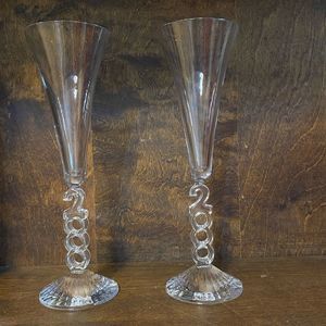 Millennium Year 2000 Flutes | Cristal D’arques - France Crystal | Set of 2